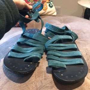 Teal Free People Sandals